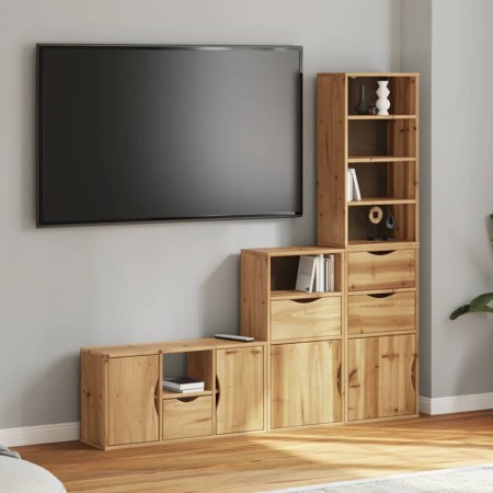 Muebles de TV 4 uds. con almacenaje "ODDA" madera maciza pino en Muebles TV | Comprar online en Foru.es