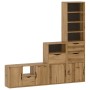 Muebles de TV 4 uds. con almacenaje "ODDA" madera maciza pino en Muebles TV | Comprar online en Foru.es