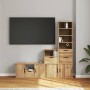 Muebles de TV 4 uds. con almacenaje "ODDA" madera maciza pino en Muebles TV | Comprar online en Foru.es
