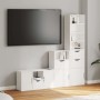 Muebles de TV 4 uds. con almacenaje "ODDA" blanco madera pino en Muebles TV | Comprar online en Foru.es