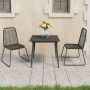 Set de comedor de jardín de 3 piezas PVC ratán negro en Conjuntos de jardín | Comprar online en Foru.es