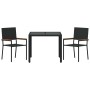 Conjunto de Comedor de Jardín 3 pcs Negro ratán sintético en Sillas de jardín | Comprar online en Foru.es