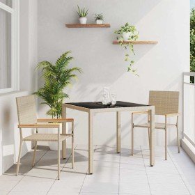 Conjunto de Comedor de Jardín 3 pcs Beige ratán sintético en Sillas de jardín | Comprar online en Foru.es