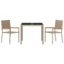 Conjunto de Comedor de Jardín 3 pcs Beige ratán sintético en Sillas de jardín | Comprar online en Foru.es