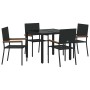 Conjunto de Comedor de Jardín 5 pcs Negro ratán sintético en Sillas de jardín | Comprar online en Foru.es