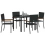 Conjunto de Comedor de Jardín 5 pcs Negro ratán sintético en Sillas de jardín | Comprar online en Foru.es