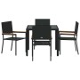 Conjunto de Comedor de Jardín 5 pcs Negro ratán sintético en Sillas de jardín | Comprar online en Foru.es