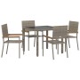 Conjunto de Comedor de Jardín 5 pcs Gris ratán sintético en Sillas de jardín | Comprar online en Foru.es