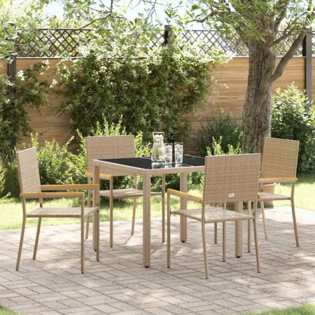 Conjunto de Comedor de Jardín 5 pcs Beige ratán sintético en Sillas de jardín | Comprar online en Foru.es