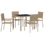 Conjunto de Comedor de Jardín 5 pcs Beige ratán sintético en Sillas de jardín | Comprar online en Foru.es