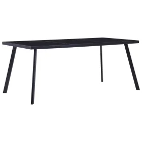Black tempered glass dining table 160x80x75 cm by vidaXL, Kitchen and dining tables - Ref: Foro24-281874, Price: 139,61 €, Di...