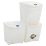 Cubos de basura apilables 3 uds polipropileno blanco 75 L de vidaXL, Cubos de la basura y papeleras - Ref: Foro24-152199, Pre...