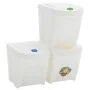 Cubos de basura apilables 3 uds polipropileno blanco 75 L de vidaXL, Cubos de la basura y papeleras - Ref: Foro24-152199, Pre...