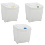 Cubos de basura apilables 3 uds polipropileno blanco 75 L de vidaXL, Cubos de la basura y papeleras - Ref: Foro24-152199, Pre...