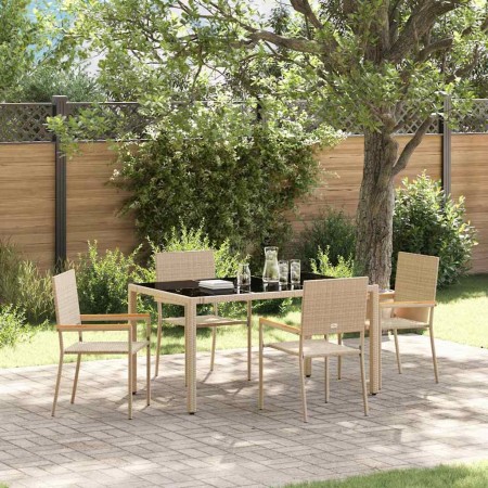 Conjunto de Comedor de Jardín 5 pcs Beige ratán sintético en Sillas de jardín | Comprar online en Foru.es