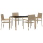 Conjunto de Comedor de Jardín 5 pcs Beige ratán sintético en Sillas de jardín | Comprar online en Foru.es