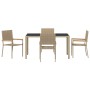 Conjunto de Comedor de Jardín 5 pcs Beige ratán sintético en Sillas de jardín | Comprar online en Foru.es
