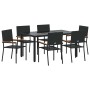 Conjunto de Comedor de Jardín 7 pcs Negro ratán sintético en Sillas de jardín | Comprar online en Foru.es