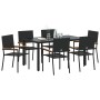 Conjunto de Comedor de Jardín 7 pcs Negro ratán sintético en Sillas de jardín | Comprar online en Foru.es