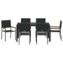 Conjunto de Comedor de Jardín 7 pcs Negro ratán sintético en Sillas de jardín | Comprar online en Foru.es