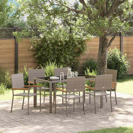 Conjunto de Comedor de Jardín 7 pcs Gris ratán sintético en Sillas de jardín | Comprar online en Foru.es