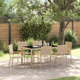 Conjunto de Comedor de Jardín 7 pcs Beige ratán sintético en Sillas de jardín | Comprar online en Foru.es