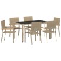 Conjunto de Comedor de Jardín 7 pcs Beige ratán sintético en Sillas de jardín | Comprar online en Foru.es