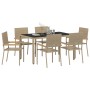 Conjunto de Comedor de Jardín 7 pcs Beige ratán sintético en Sillas de jardín | Comprar online en Foru.es
