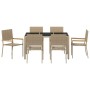 Conjunto de Comedor de Jardín 7 pcs Beige ratán sintético en Sillas de jardín | Comprar online en Foru.es