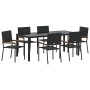 Conjunto de Comedor de Jardín 7 pcs Negro ratán sintético en Sillas de jardín | Comprar online en Foru.es