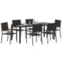 Conjunto de Comedor de Jardín 7 pcs Negro ratán sintético en Sillas de jardín | Comprar online en Foru.es