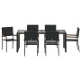 Conjunto de Comedor de Jardín 7 pcs Negro ratán sintético en Sillas de jardín | Comprar online en Foru.es