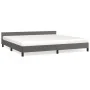 Bed frame with headboard gray synthetic leather 200x200 cm by vidaXL, Beds and slatted bases - Ref: Foro24-347523, Price: 133...