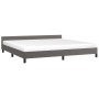 Estructura de cama con cabecero cuero sintético gris 200x200 cm de vidaXL, Camas y somieres - Ref: Foro24-347523, Precio: 135...