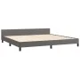Estructura de cama con cabecero cuero sintético gris 200x200 cm de vidaXL, Camas y somieres - Ref: Foro24-347523, Precio: 133...