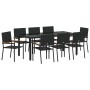 Conjunto de Comedor de Jardín 9 pcs Negro ratán sintético en Sillas de jardín | Comprar online en Foru.es