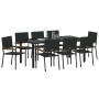 Conjunto de Comedor de Jardín 9 pcs Negro ratán sintético en Sillas de jardín | Comprar online en Foru.es