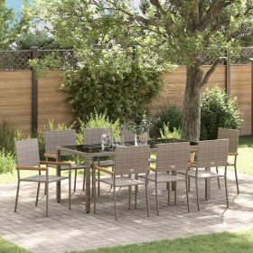 Conjunto de Comedor de Jardín 9 pcs Gris ratán sintético en Sillas de jardín | Comprar online en Foru.es