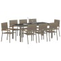 Conjunto de Comedor de Jardín 9 pcs Gris ratán sintético en Sillas de jardín | Comprar online en Foru.es