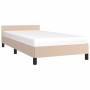 Estructura de cama cabecero cuero sintético capuchino 90x190 cm de vidaXL, Camas y somieres - Ref: Foro24-347476, Precio: 85,...