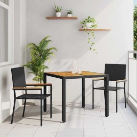 Conjunto de Comedor de Jardín 3 pcs Negro ratán sintético en Sillas de jardín | Comprar online en Foru.es