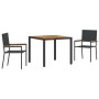Conjunto de Comedor de Jardín 3 pcs Negro ratán sintético en Sillas de jardín | Comprar online en Foru.es