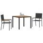 Conjunto de Comedor de Jardín 3 pcs Negro ratán sintético en Sillas de jardín | Comprar online en Foru.es