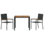 Conjunto de Comedor de Jardín 3 pcs Negro ratán sintético en Sillas de jardín | Comprar online en Foru.es