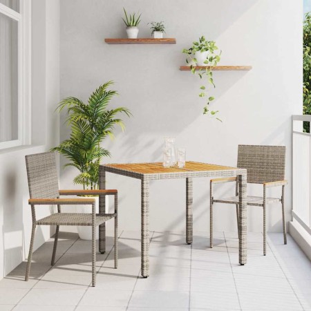 Conjunto de Comedor de Jardín 3 pcs Gris ratán sintético en Sillas de jardín | Comprar online en Foru.es