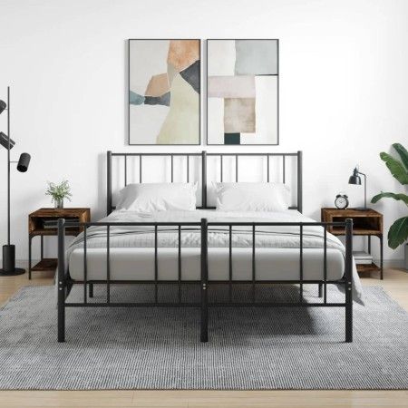 Mesitas noche 2 uds madera ingeniería roble ahumado 40x41x50 cm de vidaXL, Mesitas de noche - Ref: Foro24-825878, Precio: 53,...
