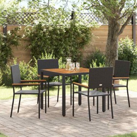 Conjunto de Comedor de Jardín 5 pcs Negro ratán sintético en Sillas de jardín | Comprar online en Foru.es