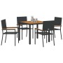 Conjunto de Comedor de Jardín 5 pcs Negro ratán sintético en Sillas de jardín | Comprar online en Foru.es