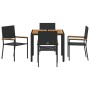 Conjunto de Comedor de Jardín 5 pcs Negro ratán sintético en Sillas de jardín | Comprar online en Foru.es