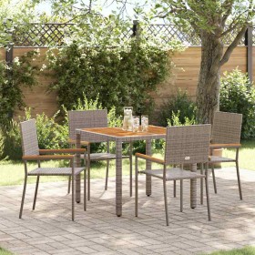 Conjunto de Comedor de Jardín 5 pcs Gris ratán sintético en Sillas de jardín | Comprar online en Foru.es
